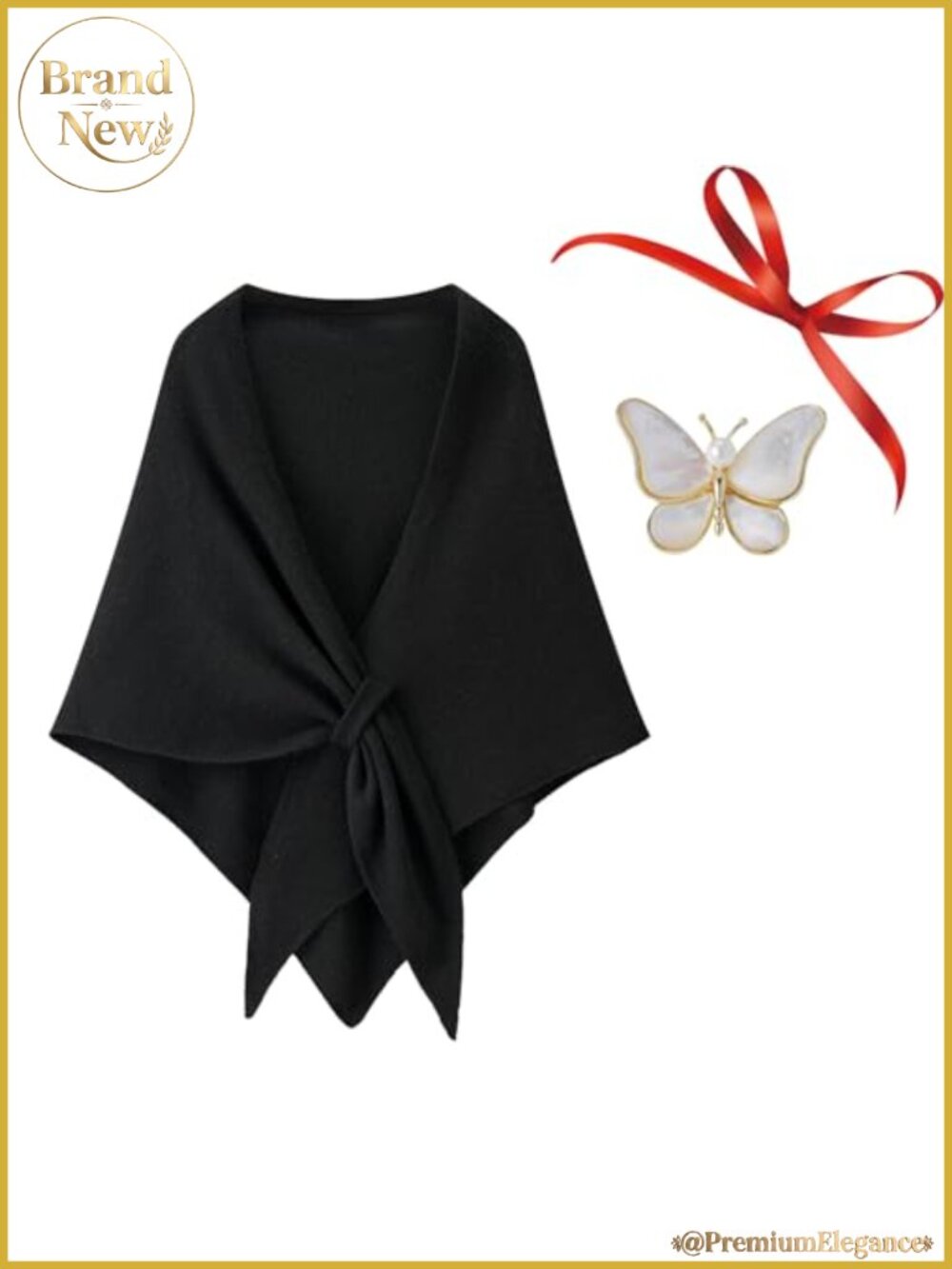 Knitted Shawl Wrap Womens Open Front Poncho Pashmina for Evening